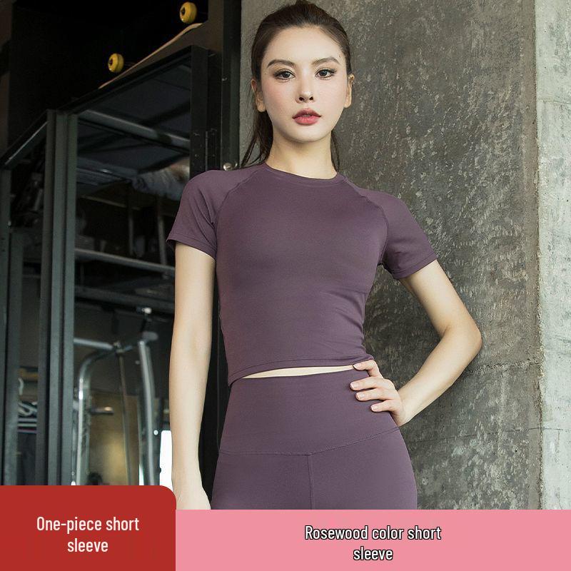 Women's Quick-Dry Yoga Set: Short Sleeve Top, Hip-Covering Skirt & Slimming Flare Pants - Spring/Summer