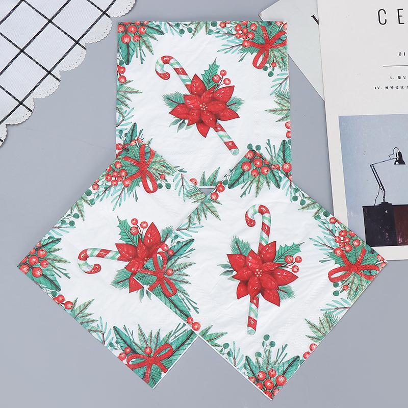 20pcs/Pac 33*33cm 2-Ply Disposable Party Napkin Christmas Pattern