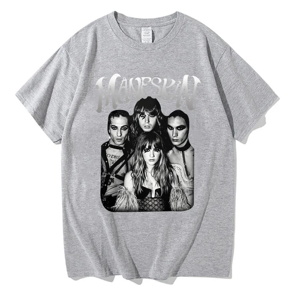 Italian Rock Band Unisexeskin World Tour Tshirt Fashion Gothic Retro Unisex Women Loose Short Sleeve Casual T Shirts Streetwear