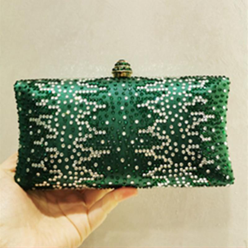 Grüne/Rote/Silberne Abendtaschen Damen Kristall-Clutch Mode Hochzeitsfeier Handtaschen Diamant Dinner-Bankett Diamant-Geldbörsen Minaudie