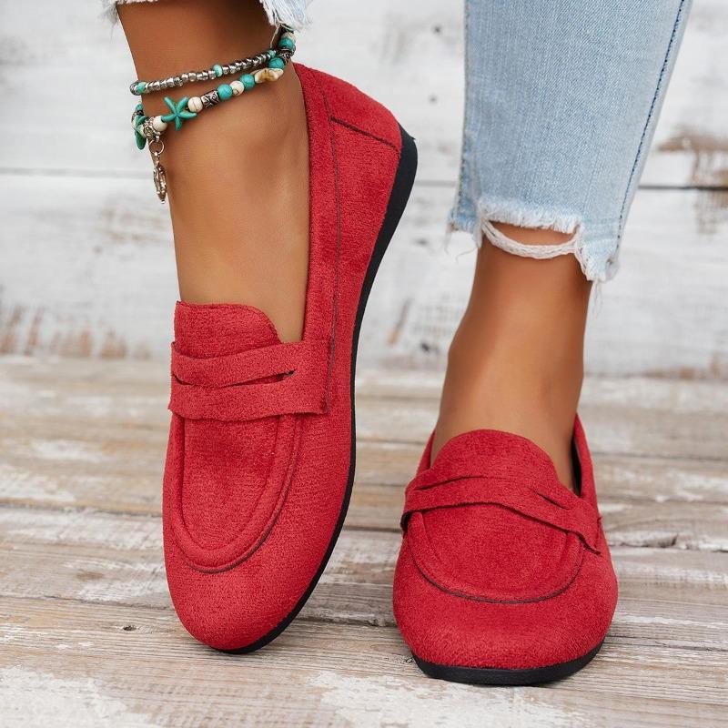 Ladies' Retro Lazy Loafers Soft Soled Bean Shoes Flat Single Shoes
