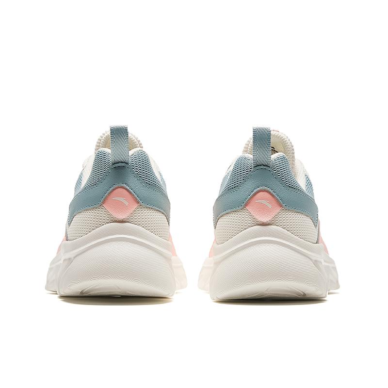 Anta Cushioning Wear-Resistant Low-Top Running Shoes Women's White Pink Cyan Sneakers
