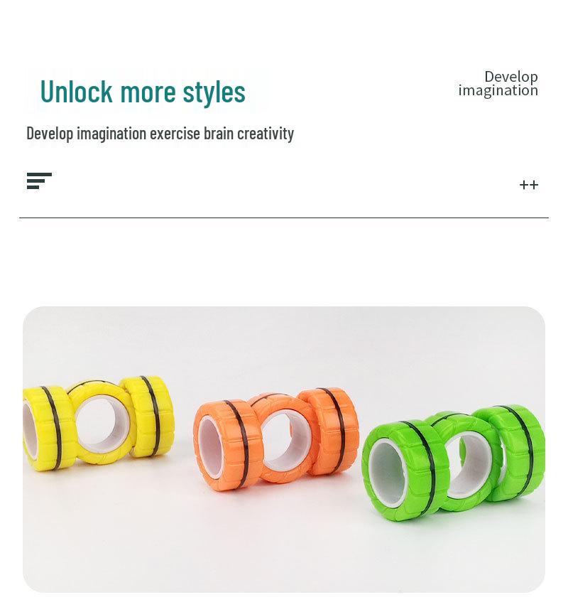 Magnetic Tire-Style Spinner Bracelet - Decompression Toy Finger Spinning Top