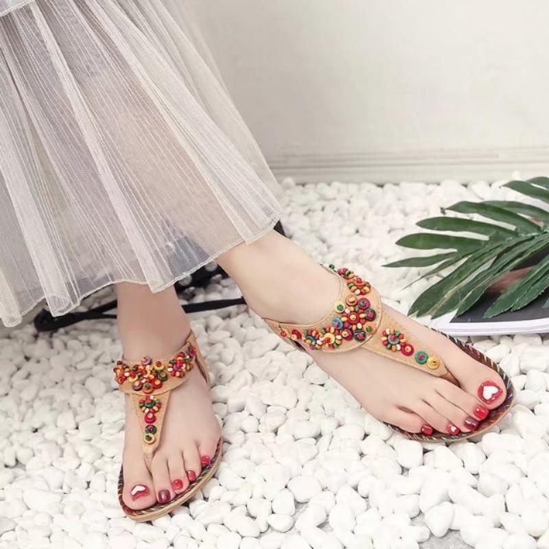 Women's Summer New Sandals Sexy Herringbone Clip-toe Fashion Women's Shoes Flat Student Sandals