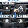 Front Bumper Driving Fog Light Ring Bezels Covers Trim Molding Fit for Hummer H2 2003-2009, ABS Front Fog Light Lamp Decoration Protector