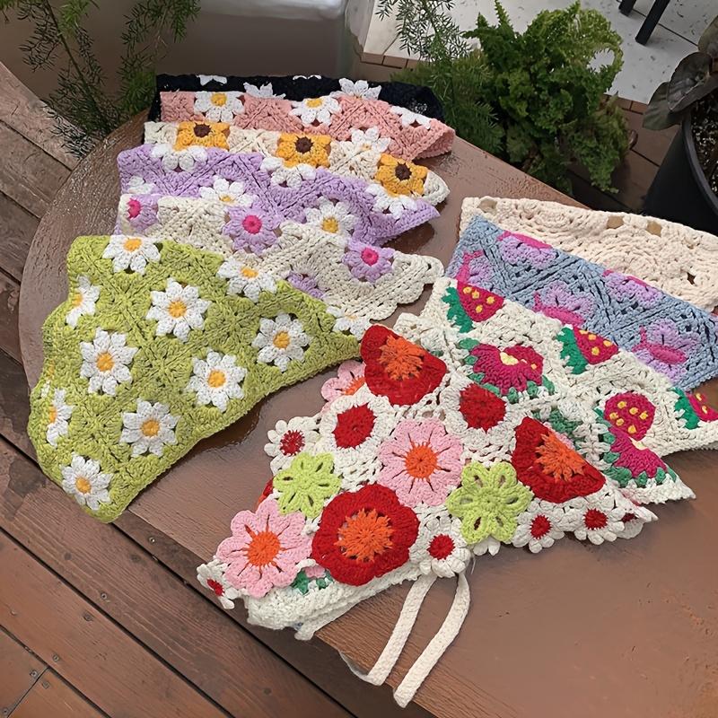 high quality6pcs Sweet Triangle Scarf Set: Elegant Headbands for Women and Stylish Hairbands for Girls, Perfect for Outdoor Wear