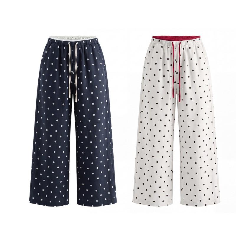 Magic Bear 2026 American Retro Polka Dot Sweatpants Loose Straight Leg Casual Pants