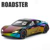 1/24 Tesla Roadster Alloy Electric Sports Car Model Diecasts Metal New Energy Vehicles Car Model Sound Light Simulation Kids Toys Gift