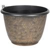 Large Plastic Planters for Outdoor 12 Inch Thickened Flower Pots Indoor, Leaf-Pattern Texture Stable Heavy Duty Plant Planter with Drainage