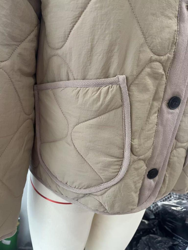 2025 European & American Style Casual Round Neck Cotton Jacket