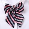 Professional Blended Fabric Neck Flower With Striped Pattern For Office Uniforms And Hospitality