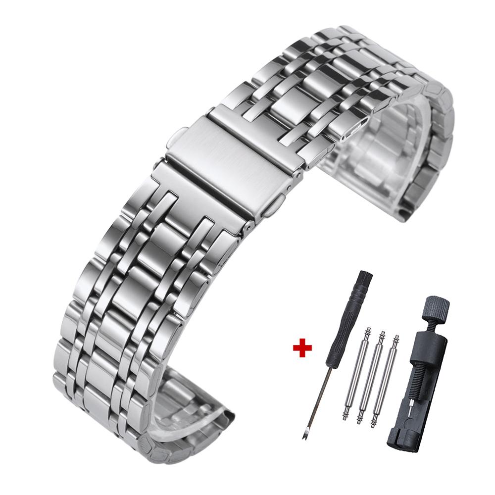 

Браслет для часов из нержавеющей стали, металлический ремешок для часов со складной застежкой 20 мм 22 мм для Seiko для Omega для Huawei для Samsung
