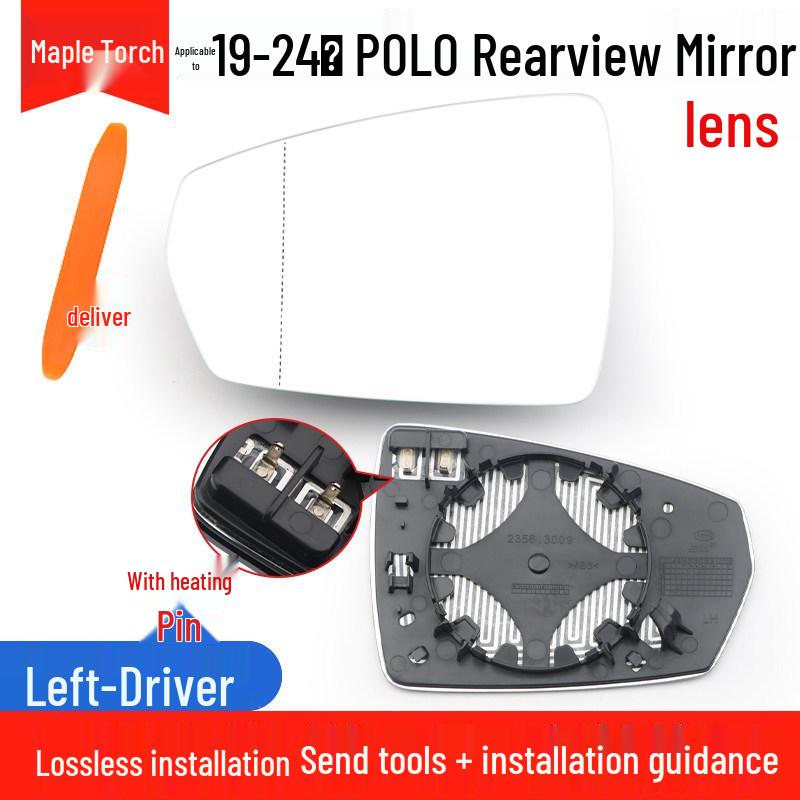 Volkswagen POLO Rearview Mirror Shell for 19-24 Models, Heated Left & Right Reflective Lenses.