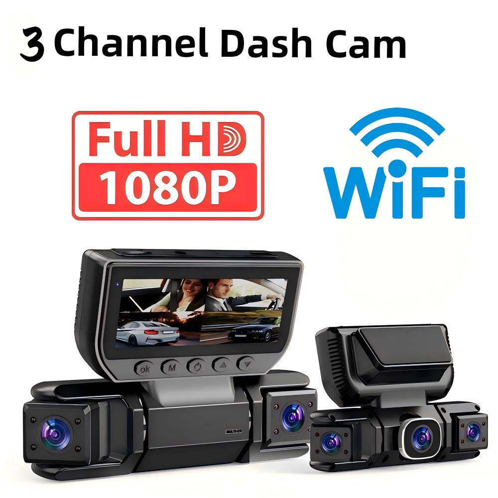 1080P Quad-Lens Dash Cam with WiFi and Four-Way Recording