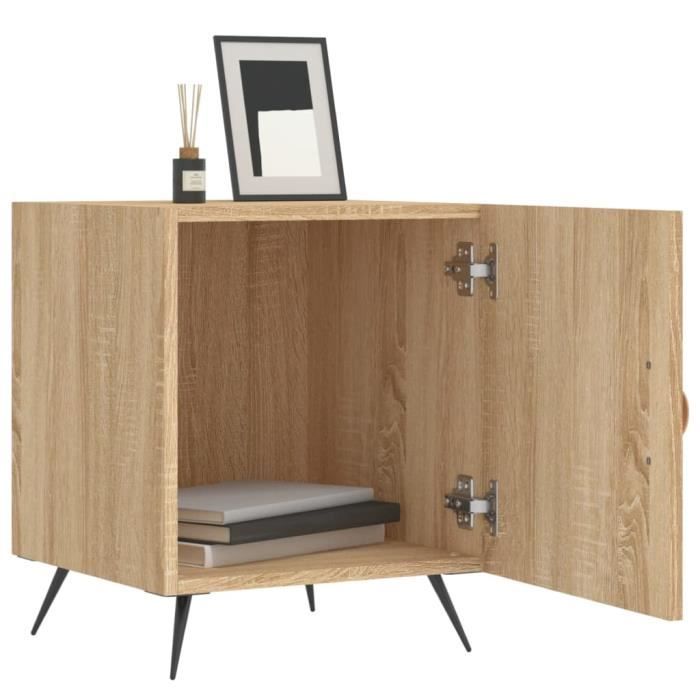 VidaXL Tables de chevet 2 pcs chêne sonoma 40x40x50 cm bois ingénierie 827507