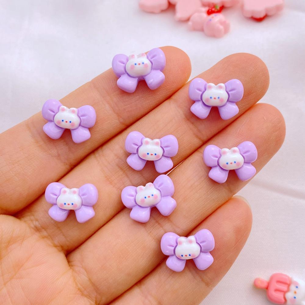 20 шт. Новые Милые Смоляные Мини Мультяшные Кролики Серия Плоская Сторона Маникюрные Детали Украшения Для Заколок Аксессуары
