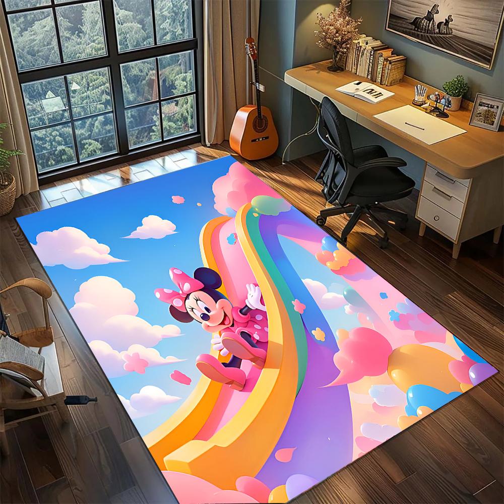 

Mickey and Minnie s Sweet Interaction Rug Carpet Large Area Rug Non Slip Washable Floor Mat Gamer Room Bedroom Home Decor 60x90cm