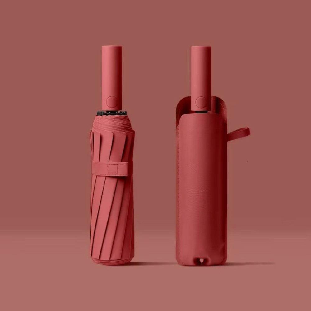 

60 Bones Automatic Folding Umbrella Reinforce Structure Lightweight Windproof Umbrella Super Large Sun Rain Umbrella Iron&12K красный