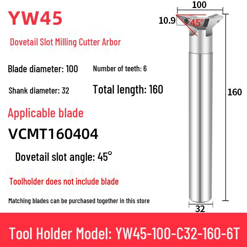 45°-75° CNC V-Shaped Dovetail Groove Milling Cutter with Inner Hole