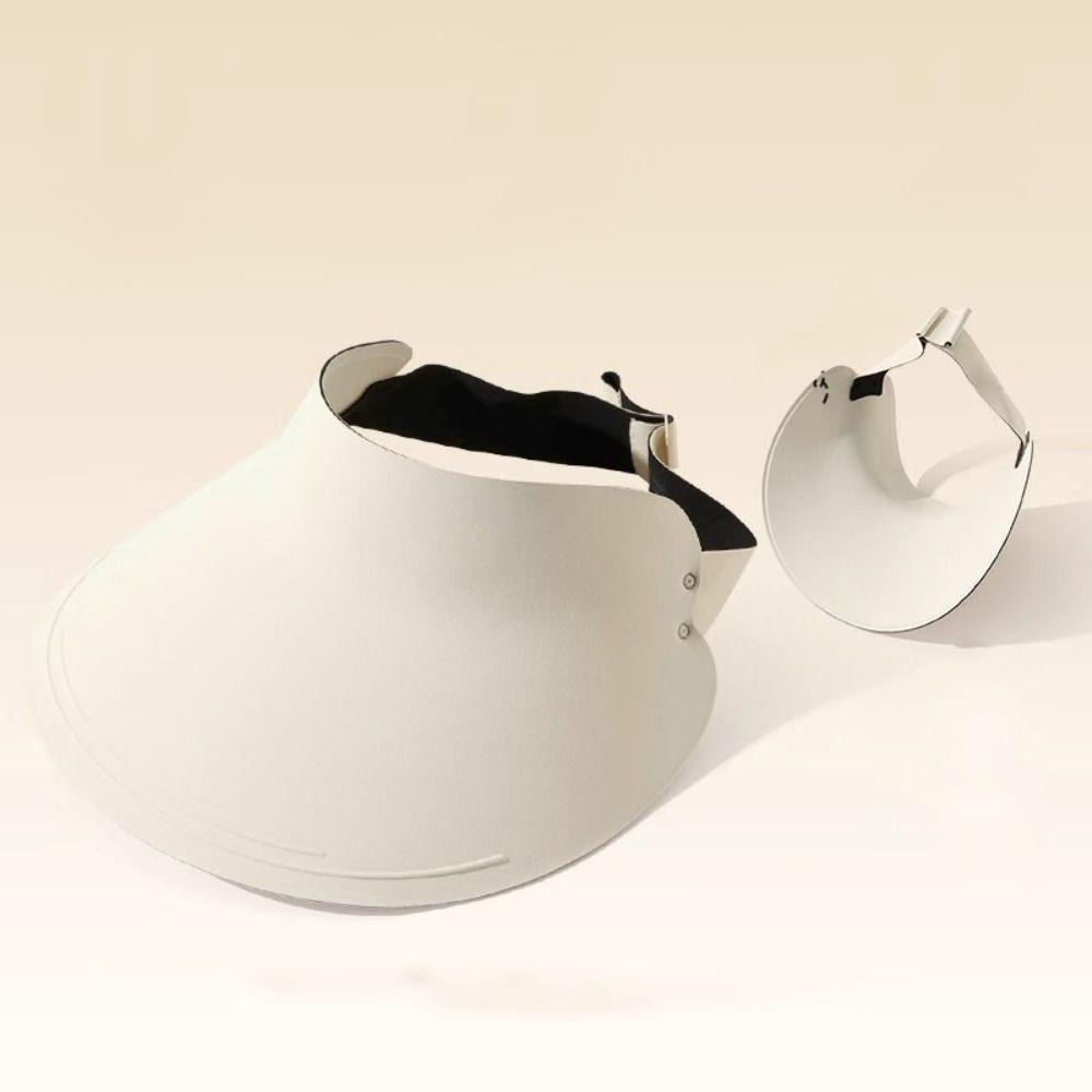 Large Brim Seamless Visor Cap Breathable Beach Cap UV Protection Sunscreen Empty Top Cap  Summer