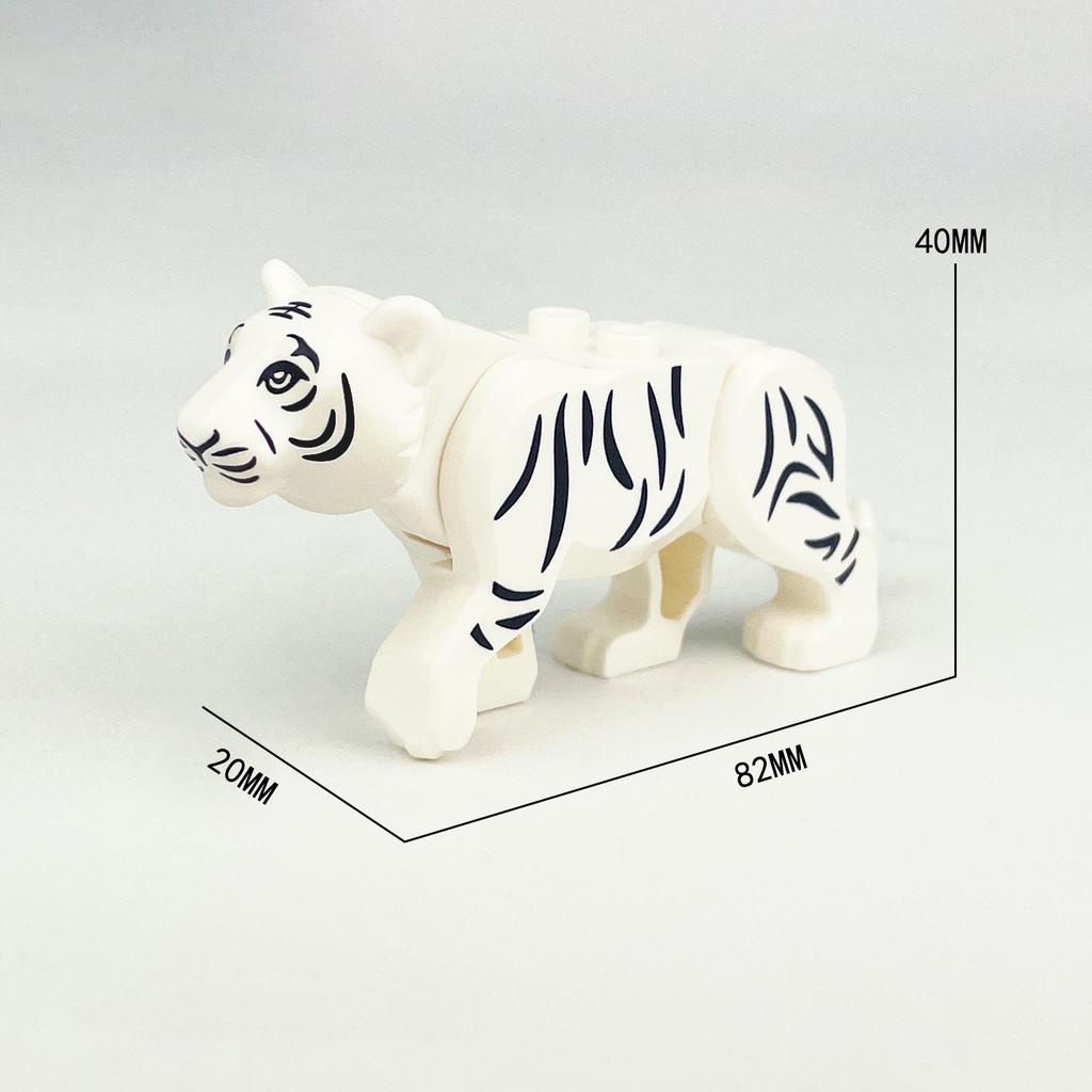 Zoo Animals Building Blocks Set: Elephant, Camel, Deer, Giraffe, Gorilla, Horse, Tiger - Mini Action Figure Bricks Toy