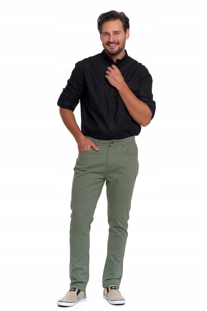 Men's Cotton Pants Classic Chino with Pockets Elegant MORAJ 31 GREEN