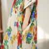 DIMANAF New 2026 Women Plus Size Spring Summer Beach Long Dress Fashion Lady Loose Oversize Maxi Floral Print Black