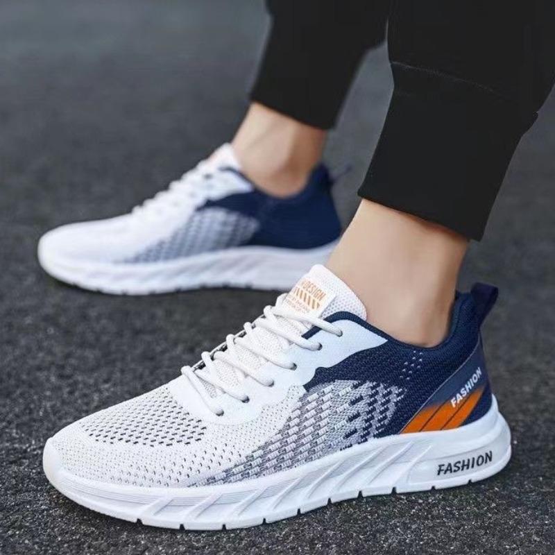 2025 New Fashion Men Running Shoes Knit Breathable Sneaker Outdoor Jogging Trainers Non-slip Lace Up Tennis Shoes Spor Ayakkabı