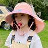 Children's summer sun protection hat with large brim and cape, breathable mesh sunshade fan fisherman hat for boys and girls, outdoor sun hat
