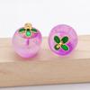 Set of 12 Colorful 3D Glass Apple Charms for DIY Bracelets & Necklaces
