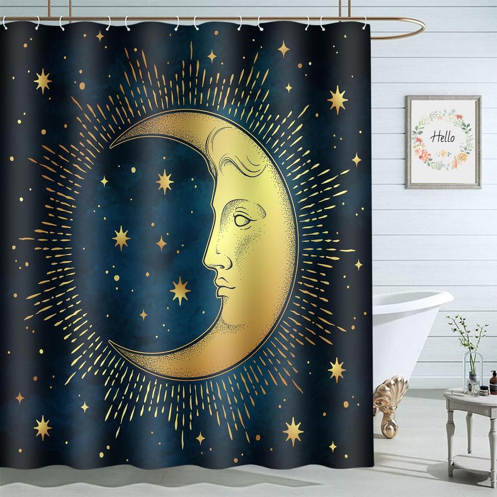 Colorful Circle Art Rainbow Shower Curtains Bathroom Curtain Waterproof with Hooks 72x72 Inch for Men Women Boys Girls
