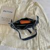 Y2K Washed Denim Shoulder Bag with Buckle Detail Zipper Closure Casual Underarm Purse for Daily Use