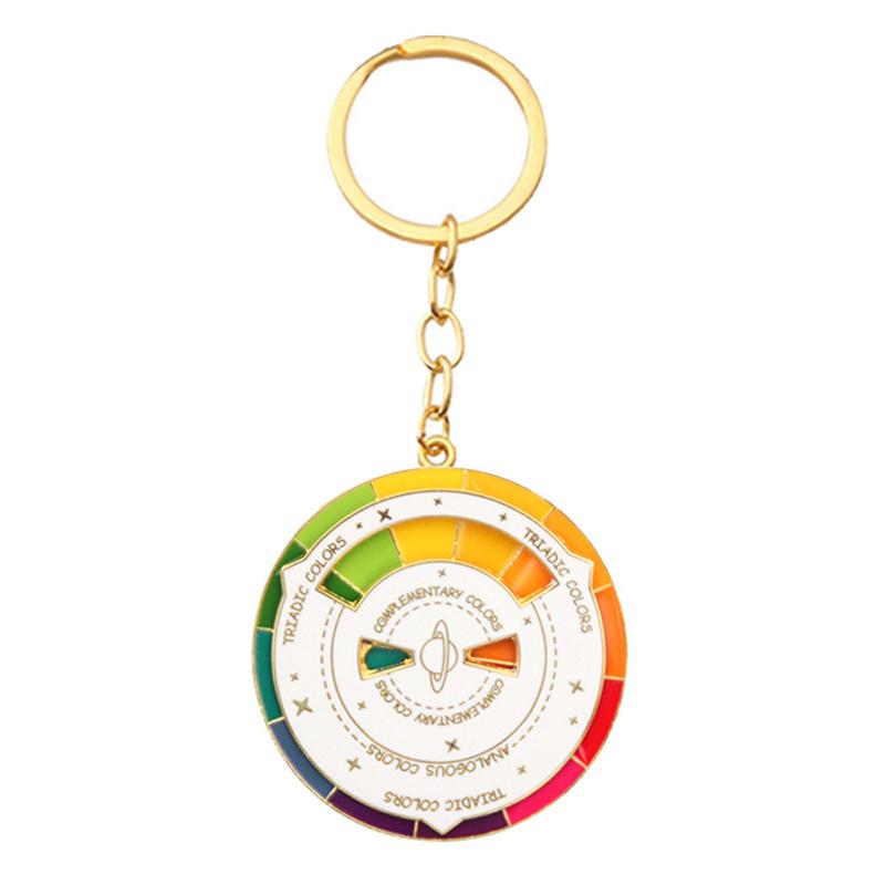 

Брелок Колірне коло Новинка Обертова палітра Мистецтво Багатоколірний Спінінг Компас Металевий Підвісок Брелок Для Друзів Подарунки білий