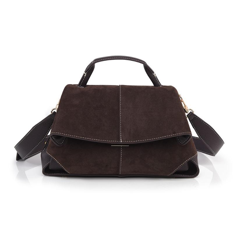 Women s handbag new matte leather bag women s niche design shoulder bag large capacity messenger bag