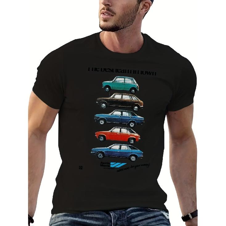 BRITISH LEYLAND_ AUSTIN MORRIS 1979 - ADVERT T-Shirt Cotton T Shirts for Man 100_ T Shirts for Man Pack White T-Shirt, Everyday Outfit, Leisure S чёрный