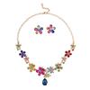 Necklace Earrings Set Women'S Jewelry Crystal Water Extra Alloy Bridal Wedding Jewelry Flowers Retro Style