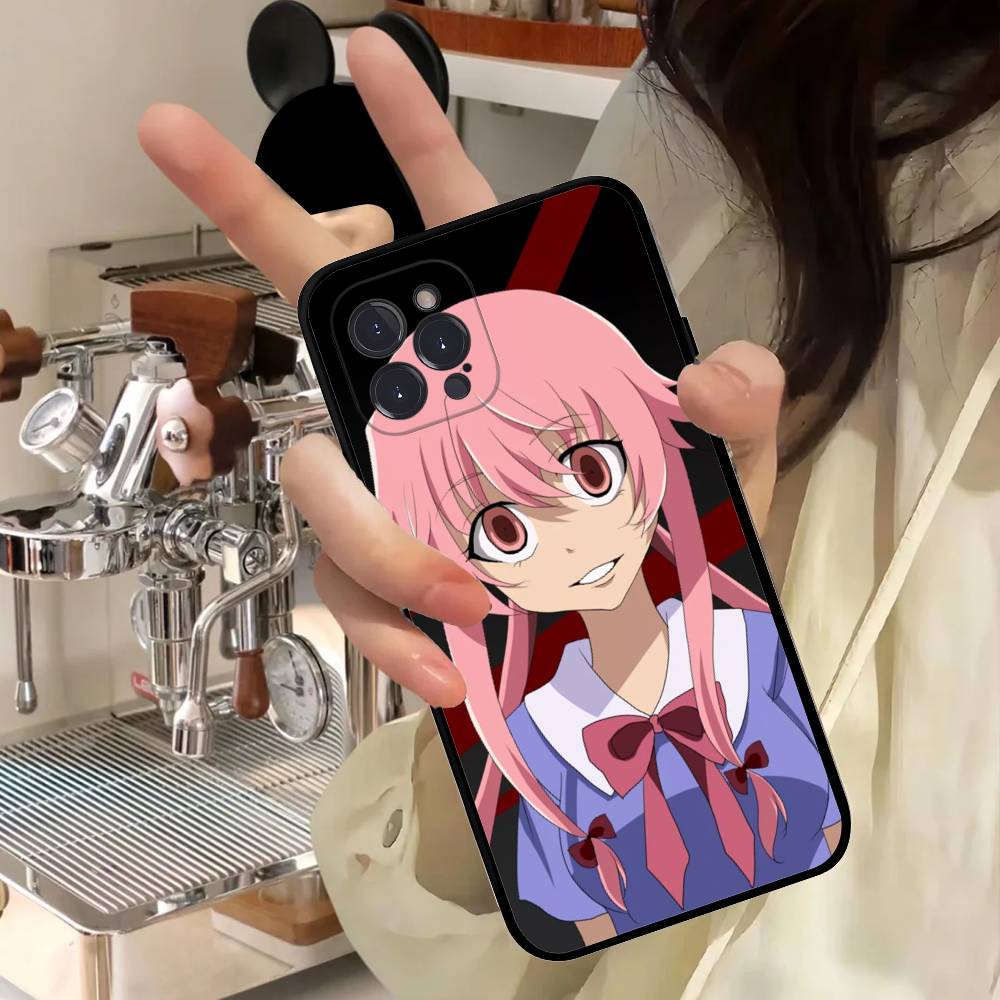 Anime Future Diary Phone Case For IPhone 16 15 14 13 12 11 17 Pro Max Simplicity Back TPU Soft Case