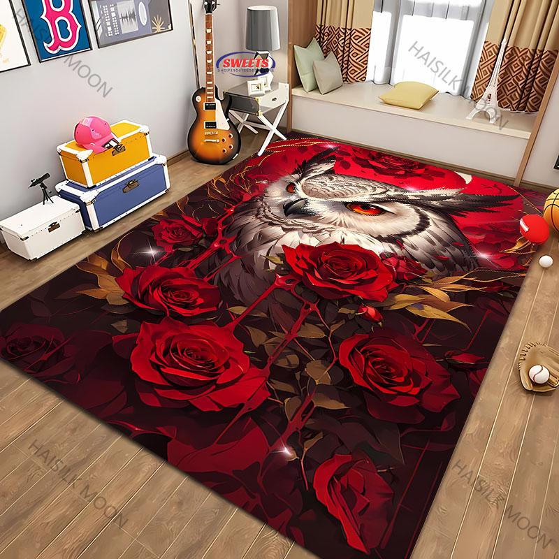 

Vintage Owl Theme Printed Carpet Living Room Bedroom Sofa Office Large Area Decorative Mat Kids Play Rugs Gifts Luxury Gifts 40x60cm