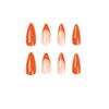 French Orange Almond-Edge Press-On Nails: Fake Solid Color Set of 24 Manicured Nails.