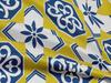 oneOone Cotton Flex Arctic Blue Fabric Floral & Tiles Moroccan Sewing Craft Projects Fabric Prints By Meter 40 Inch