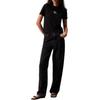 Calvin Klein Jeans Letter Print Short Slim Fit Round Neck T-Shirt Women Tops Black J20J223113-BEH