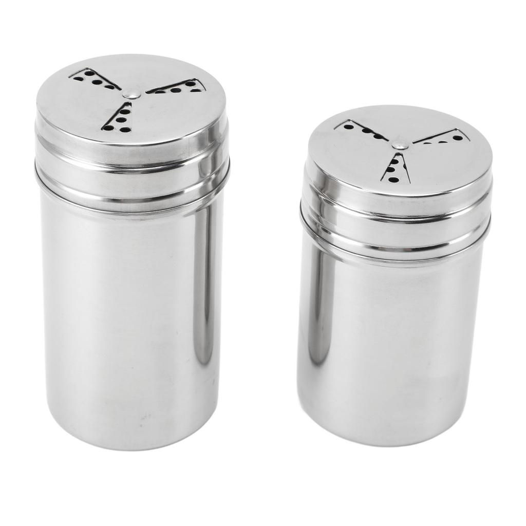 Saliera in Acciaio Inossidabile 304 con Fori Regolabili, Contenitore Dosatore per Spezie per Cucina, Barbecue, Campeggio 2 Pezzi