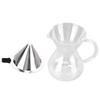 400ml Glass Coffee Pot Kettle Heat Resistant Pour Over Coffee Maker with Stainless Steel Filter for Home KitchenRound