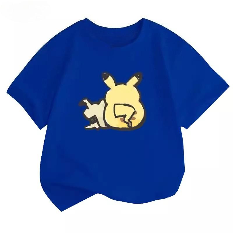 Potdemiel Summer New Pikachu Children's T-Shirt, Comfortable and Breathable