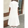 Women's Summer Short-sleeved Lapel Long Shirt Dress