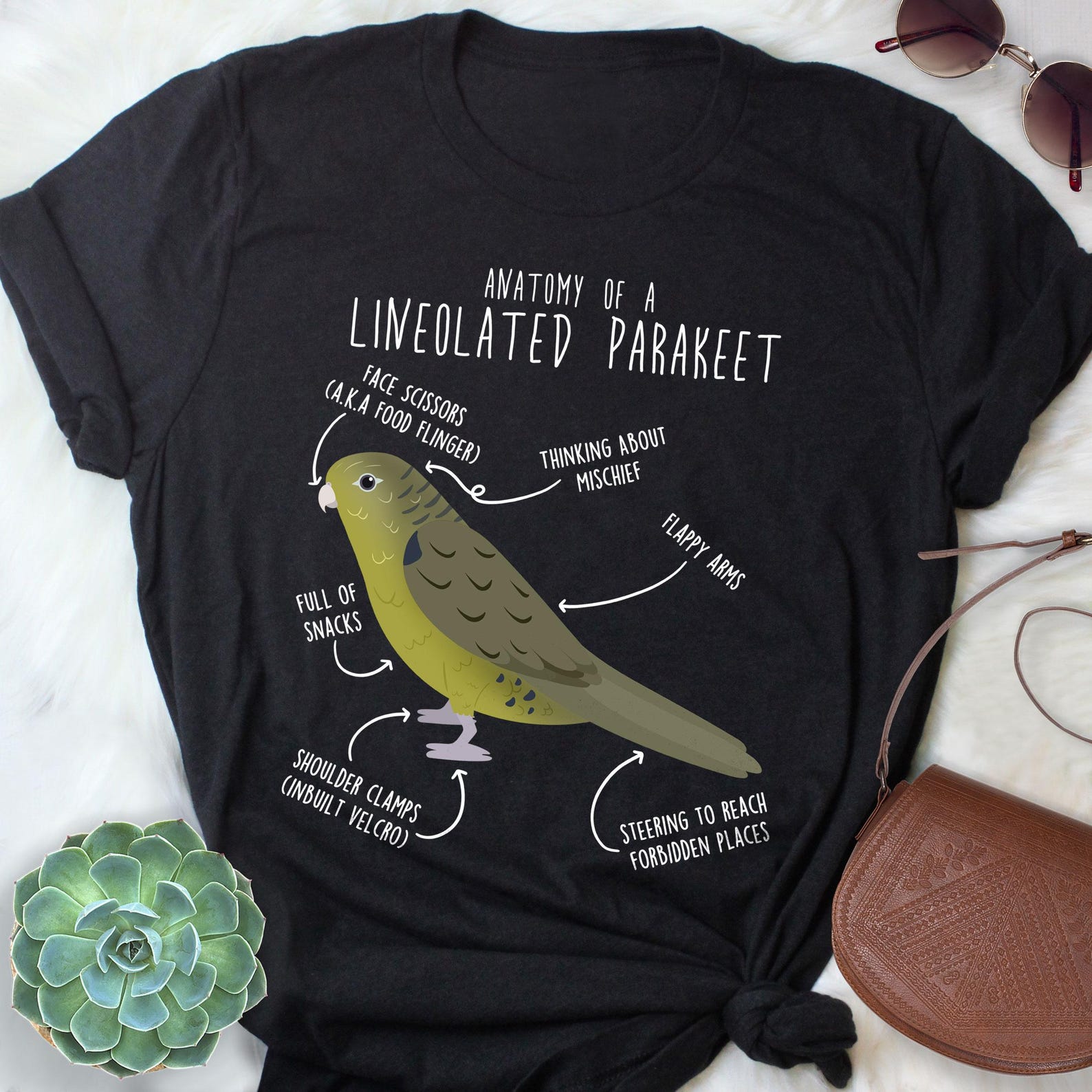 Lineolated Parakeet Shirt, Olive Linnie, , , Funny Bird Lover Gift, Cute Barred Parakeet T-shirt Parrot Tshirt Pet Tee Mom Dad 100