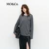 MO&Co. Wool-Cashmere Blend Embellished Crewneck Sweater