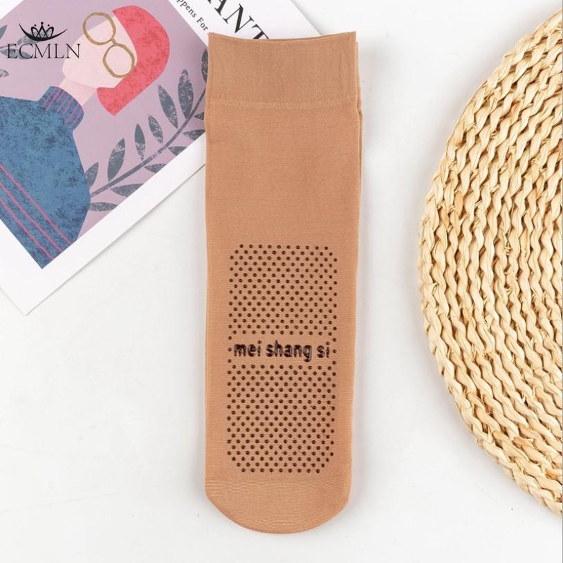 

Женские весенние и летние тонкие носки, утолщенные бархатные короткие чулки в горошек, массажные нескользящие чулки One size светло-бежевый