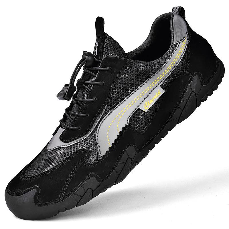 

Large size men s shoes mesh comfortable and breathable fashion versatile casual shoes Korean version trendy sports shoes non-slip shoes 46 чёрный