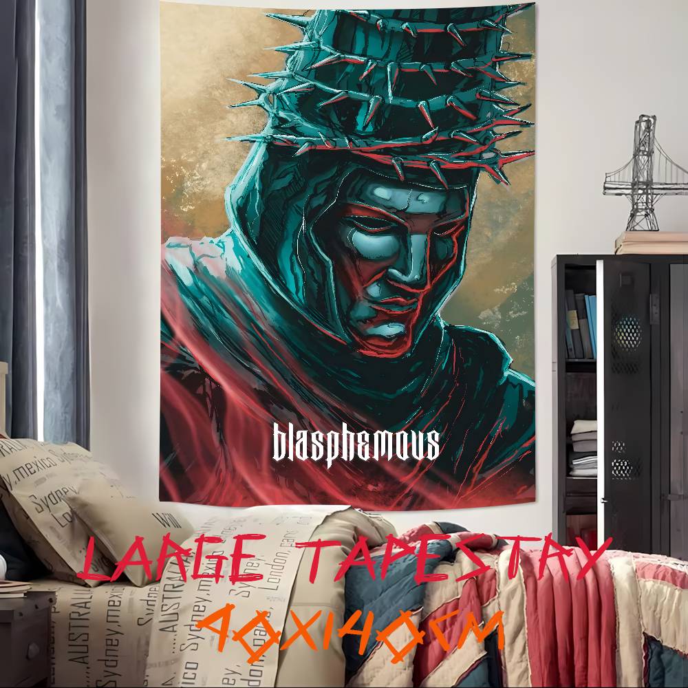 XXL Mode Heißes Action-Abenteuer-Spiel Blasphemous Wandteppich Wandbehang Wandteppiche Schlafsaal Dekor Decke Camping Dekoration Wandteppich